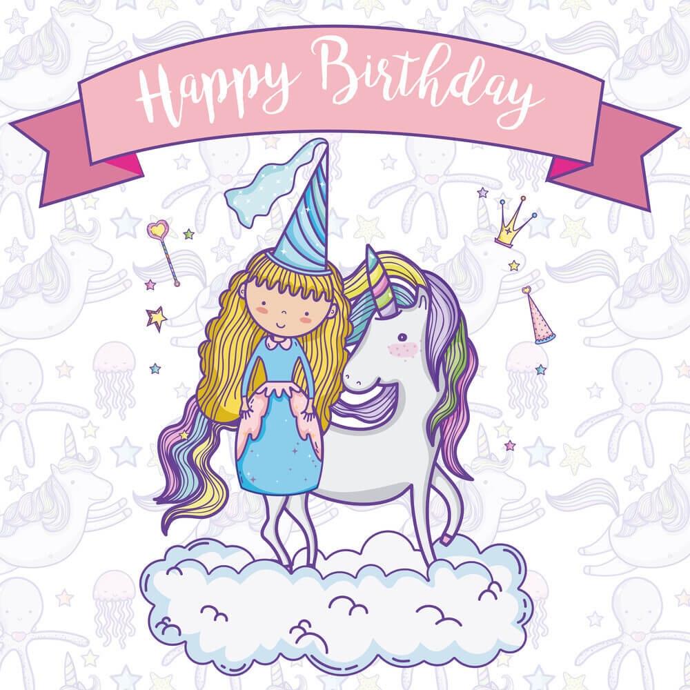 Happy Birthday Princess with Unicorn